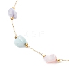 Dyed Nuggets Natural Shell & 304 Stainless Steel Link Chain Anklets AJEW-AN00726-4