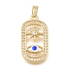 Brass Micro Pave Clear Cubic Zirconia Pendants KK-C263-22G-G-1