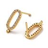 Brass Micro Pave Cubic Zirconia Stud Earring Findings KK-P285-06G-2