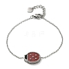 304 Stainless Steel Cable Chain Charm Bracelets for Women BJEW-U024-02P-4