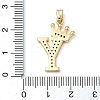 Rack Plating Brass Micro Pave Cubic Zirconia Pendants KK-D535-01Y-RS-3