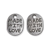 Tibetan Style Alloy Oval Charms TIBEP-Q035-08B-NR-2