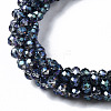 Faceted Transparent Glass Beads Stretch Bracelets BJEW-S144-002C-01-3