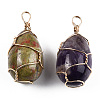 Natural & Synthetic Mixed Gemstone Pendants G-N326-151LG-3