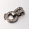 Brass Micro Pave Cubic Zirconia Fold Over Clasps ZIRC-M044-B-RS-1