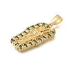 Rack Plating Brass Micro Pave Cubic Zirconia Pendants ZIRC-F142-17G-2