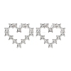 Heart Rack Plating Brass with Clear Cubic Zirconia Stud Earrings for Women EJEW-G409-04P-2