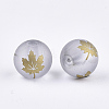 Autumn Theme Electroplate Transparent Glass Beads LS-EGLA-S178-01F-2
