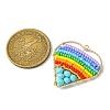 Dyed Natural Magnesite & Glass Seed Beaded Pendants PALLOY-MZ00195-4