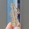 Alloy and Glass Rhinestone Musical Note Brooch PW-WG3A58A-26-1