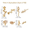 12Pcs 4 Style Brass Micro Pave Cubic Zirconia Pendants ZIRC-SZ0003-54-7