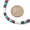 Summer Beach Natural Red Jasper & Synthetic Turquoise & White Shell & Coconut Beaded Necklaces NJEW-JN05012-3