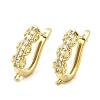 Flat Round Brass Micro Pave Clear Cubic Zirconia Hoop Earring Findings KK-A289-02G-1