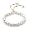 Long-Lasting Plated Brass Beads Slider Bracelets for Women BJEW-K268-04G-4