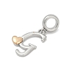 Brass European Dangle Charms KK-Z097-01G-GP-2
