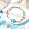 3Pcs Natural Freshwater Shell Beaded Stretch Bracelets BJEW-PA0001-06-5