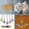 Printed Glass Flat Round Cabochons GGLA-N004-12mm-G-WH-8