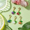 Round Resin Imitation Cat Eye Pendant Decortion HJEW-JM01986-01-2