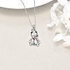 Halloween Alloy Enamel Red Heart Gothic Doll Pendant Necklaces for Unisex WGBCC68-01-4