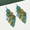 430 Stainless Steel Rhombus Dangle Earrings EJEW-A137-01P-01-2