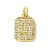 Rack Plating Brass Micro Pave Clear Cubic Zirconia Charms KK-G501-01L-G-1