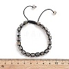 Adjustable Natural Grey Agate and Non-magnetic Synthetic Hematite Braided Bead Bracelets BJEW-Z090-01E-5