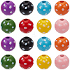120Pcs 8 Colors Dyed Natural Wooden Beads WOOD-PA0001-46-7