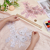 2Pcs 2 Colors Flower Chemical Fiber with Crystal Rhinestone Embroidery Sew on Cloth Patches PATC-FG0003-60B-3
