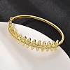 Brass Micro Pave Clear Cubic Zirconia Hinged Bangles for Women BJEW-S168-02G-5