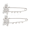 Flower 304 Stainless Steel Safety Pins Brooch Findings SA-CBA098D-14A-P04-1
