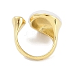 Oval 304 Stainless Steel Open Cuff Ring for Women RJEW-C099-04G-02-3