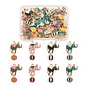 32Pcs 4 Colors Zinc Alloy Enamel Pendants ENAM-TA0001-25-1