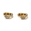 Brass Micro Pave Clear Cubic Zirconia Huggie Hoop Earrings EJEW-H121-14G-2