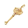 Brass Micro Pave Cubic Zirconia Big Pendants KK-B147-04G-08-2