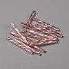 Silver Lined Glass Twist Bugle Beads GLAA-WH0039-11D-1