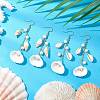 304 Stainless Steel Shell Shape Dangle Earrings EJEW-JE06382-1