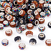 105Pcs 3 Colors Polymer Clay Rhinestone European Beads CPDL-TA0001-02-3