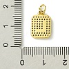 Rack Plating Brass Micro Pave Clear Cubic Zirconia Charms KK-G501-01L-G-3
