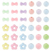 75Pcs 5 Styles Flocking Acrylic Beads OACR-TA0005-01-3