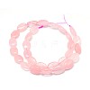 Natural Rose Quartz Flat Oval Bead Strands G-M206-28-2