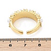 Brass Micro Pave Clear Cubic Zirconia Open Cuff Rings for Women RJEW-R011-07G-5