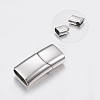 Tarnish Resistant Rectangle Smooth Surface 304 Stainless Steel Magnetic Clasps with Glue-in Ends STAS-I037-33-2