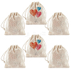 Flax Cloth Blank DIY Craft Drawstring ABAG-GF0001-06A-1