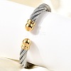 304 Stainless Steel Cuff Bangles BJEW-P310-26B-GP-1
