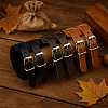 2Pcs 2 Colors Punk Rock Style PU Leather Cord Bracelets BJEW-GO0001-14-3