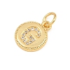 Brass Micro Pave Clear Cubic Zirconia Charms CU-CBA56CE-12G-G-2