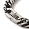 304 Stainless Steel Cuban Link Chain Bracelets for Women Men BJEW-Q341-15A-AS-3