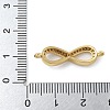 Rack Plating Brass Micro Pave Clear Cubic Zirconia Infinity Connector Charms KK-A234-079G-3