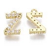 Brass Micro Pave Cubic Zirconia Charms KK-T060-05-Z-G-NF-2