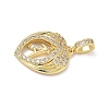 Brass Micro Pave Clear Cubic Zirconia Pendants KK-L253-16G-3